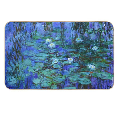 Claude Monet Water Lilies - Blue Water Lilies  Stain-Proof Bath Mat