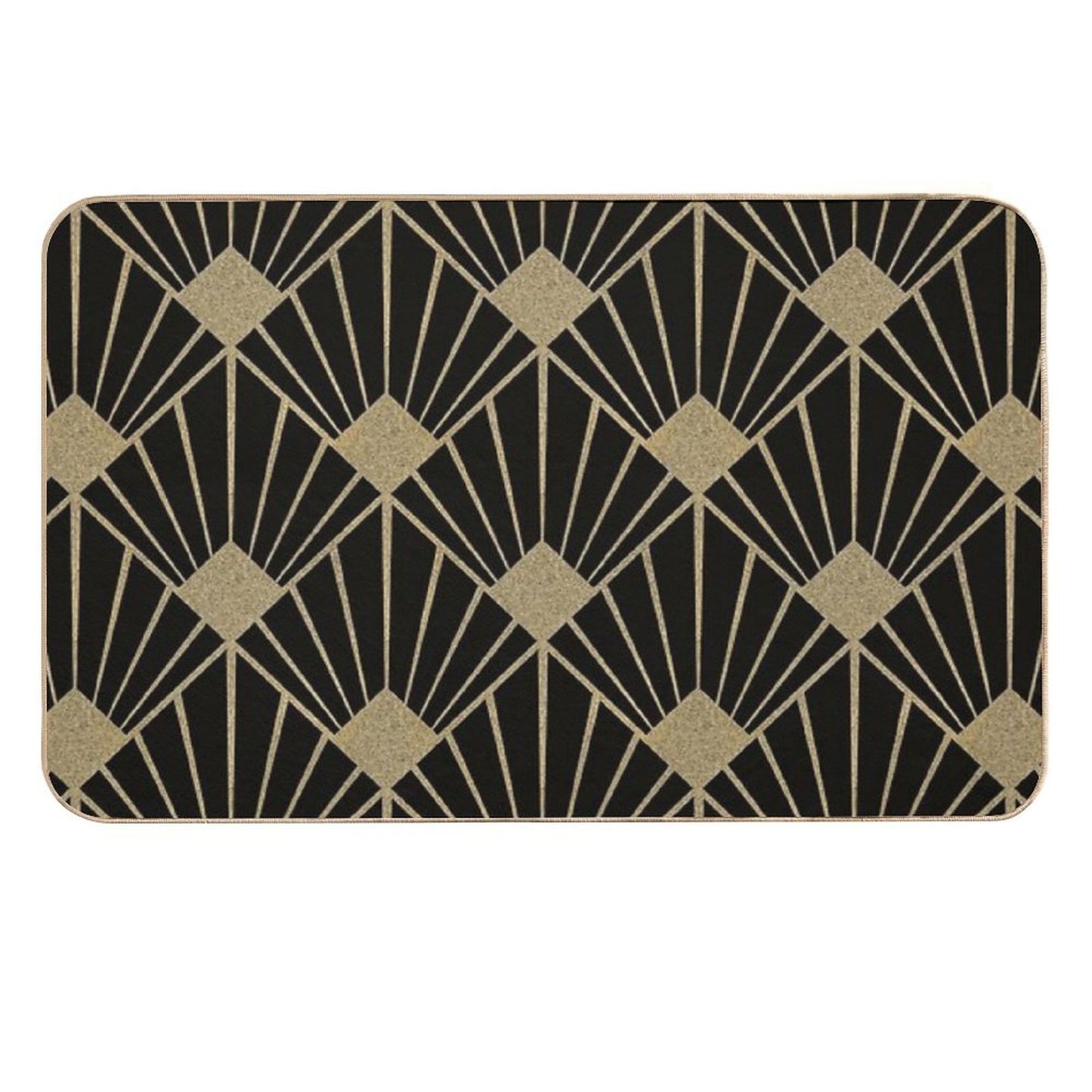 Art Deco Pattern Gold Black  Eco-Friendly Bath Mat