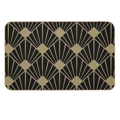 Art Deco Pattern Gold Black  Eco-Friendly Bath Mat