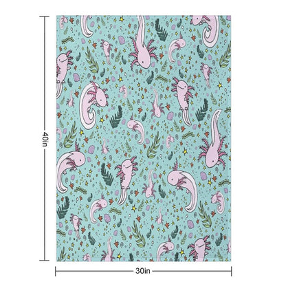 Axolotl Plush Throw Blanket