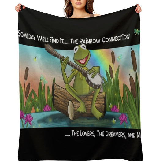 Kermit The Frog Rainbow Connection Quick-dry Throw Blanket