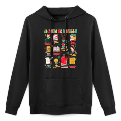 Christmas Xmas English Teacher Teaching 12 Days Of English Adjustable Hood Hoodie