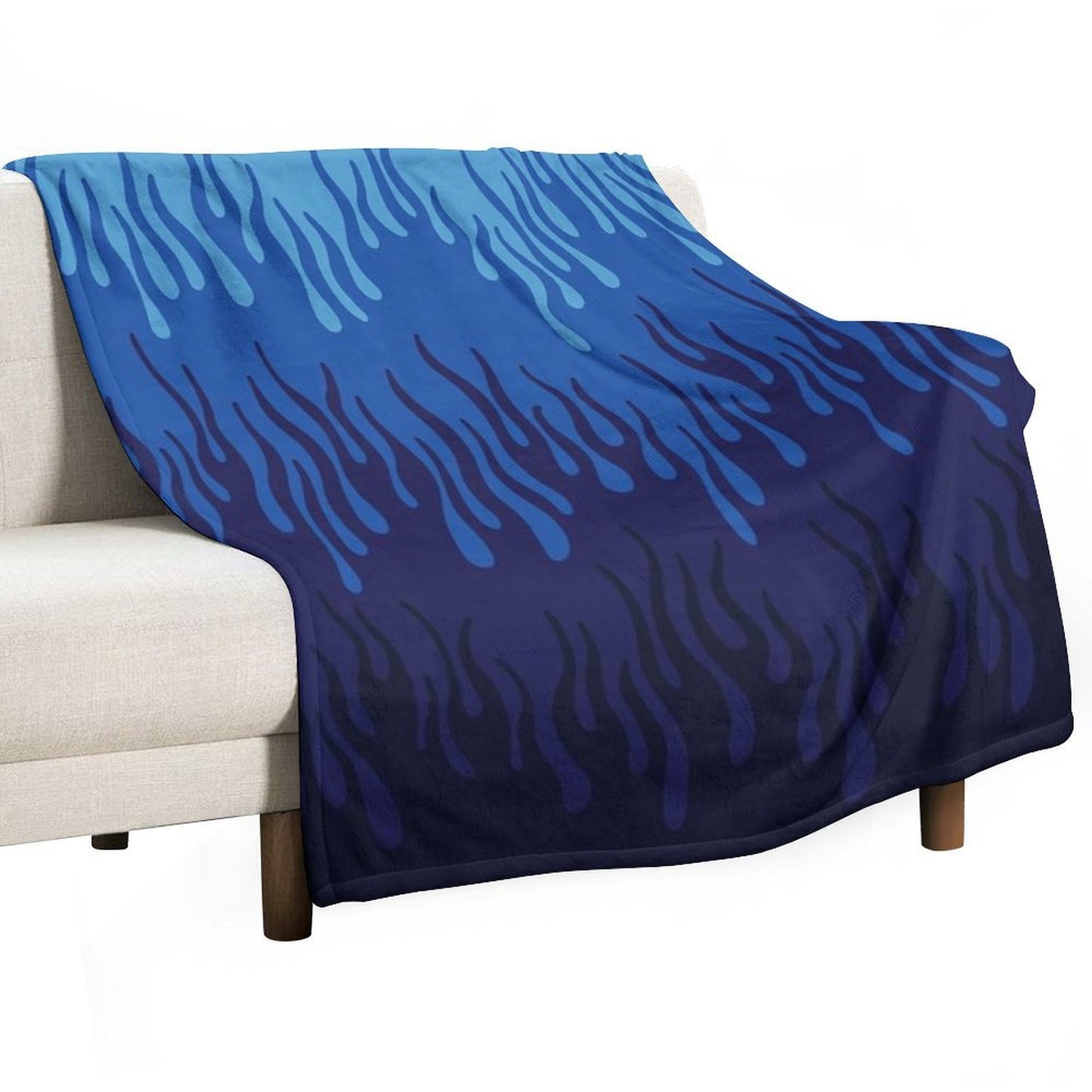 Blue Fire Flame Print Design Durable Throw Blanket