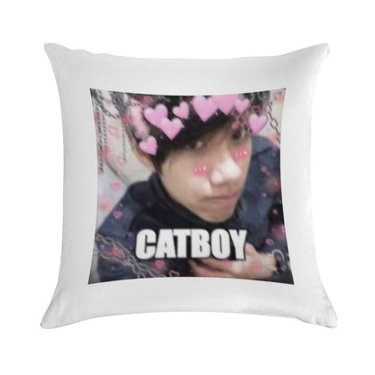 Catboy Quackity Soft Decorative Cover Throw Pillow