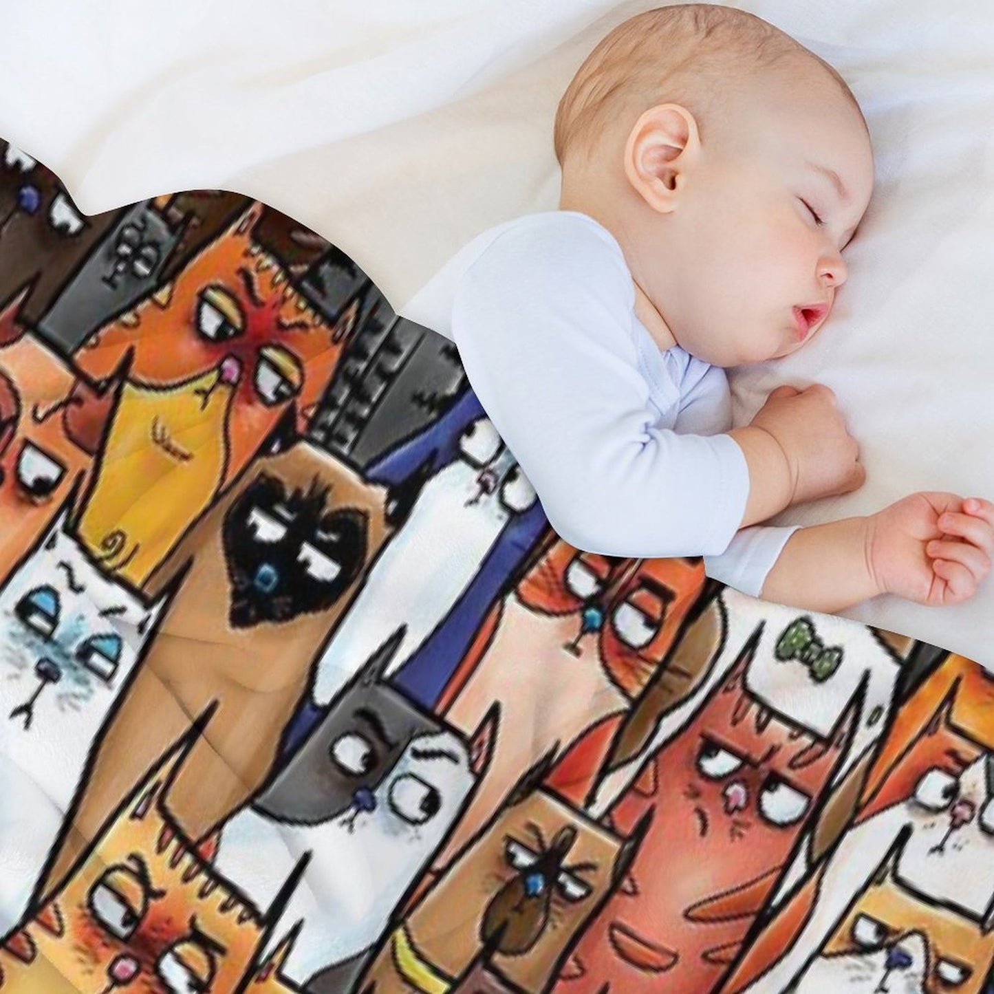 Suspicious Kitties All-season Throw Blanket