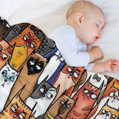 Suspicious Kitties All-season Throw Blanket