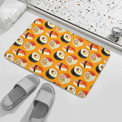 Sushi Pattern - Orange  Odorless Bath Mat