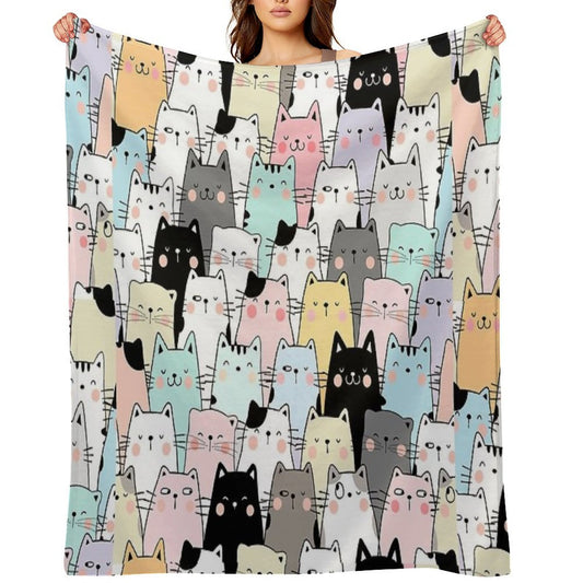 Colorful Cats Lightweight Throw Blanket