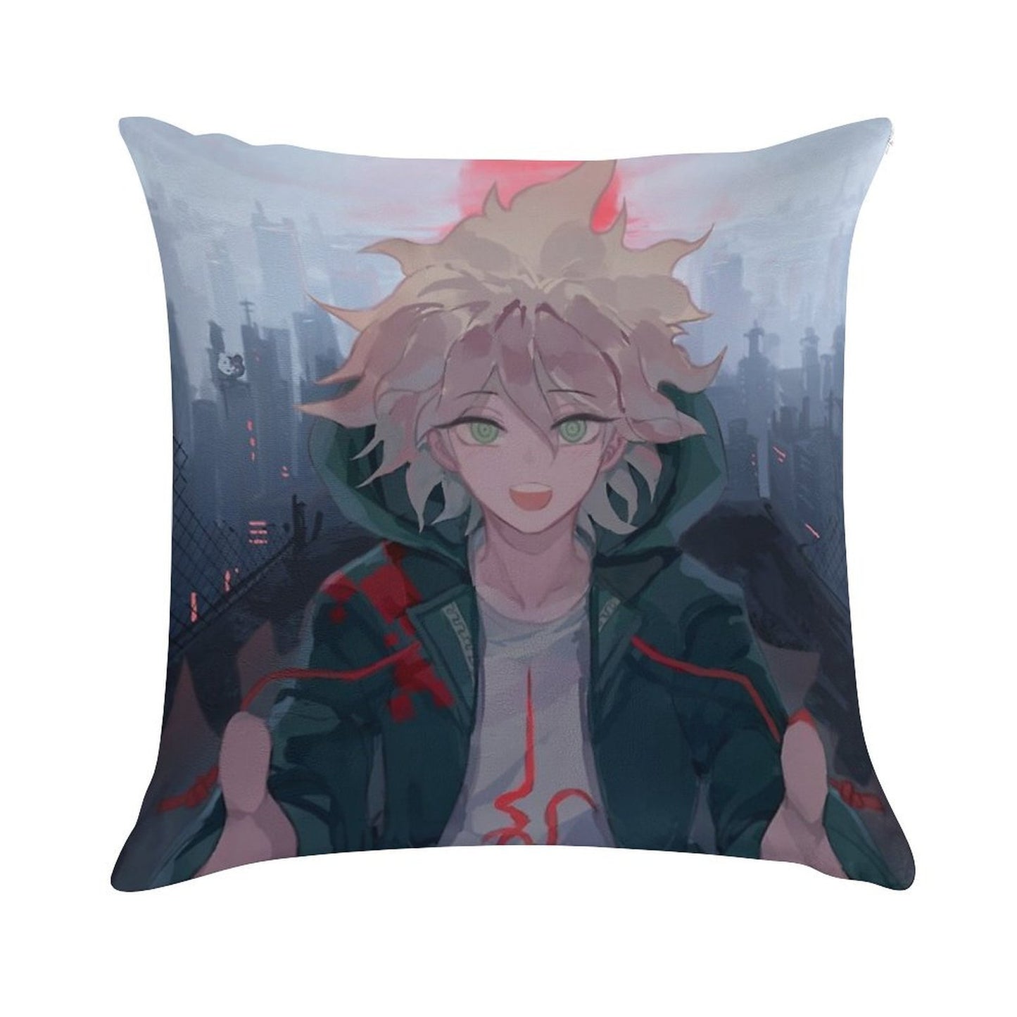 Komaeda Nagito Soft Hidden Zipper Throw Pillow