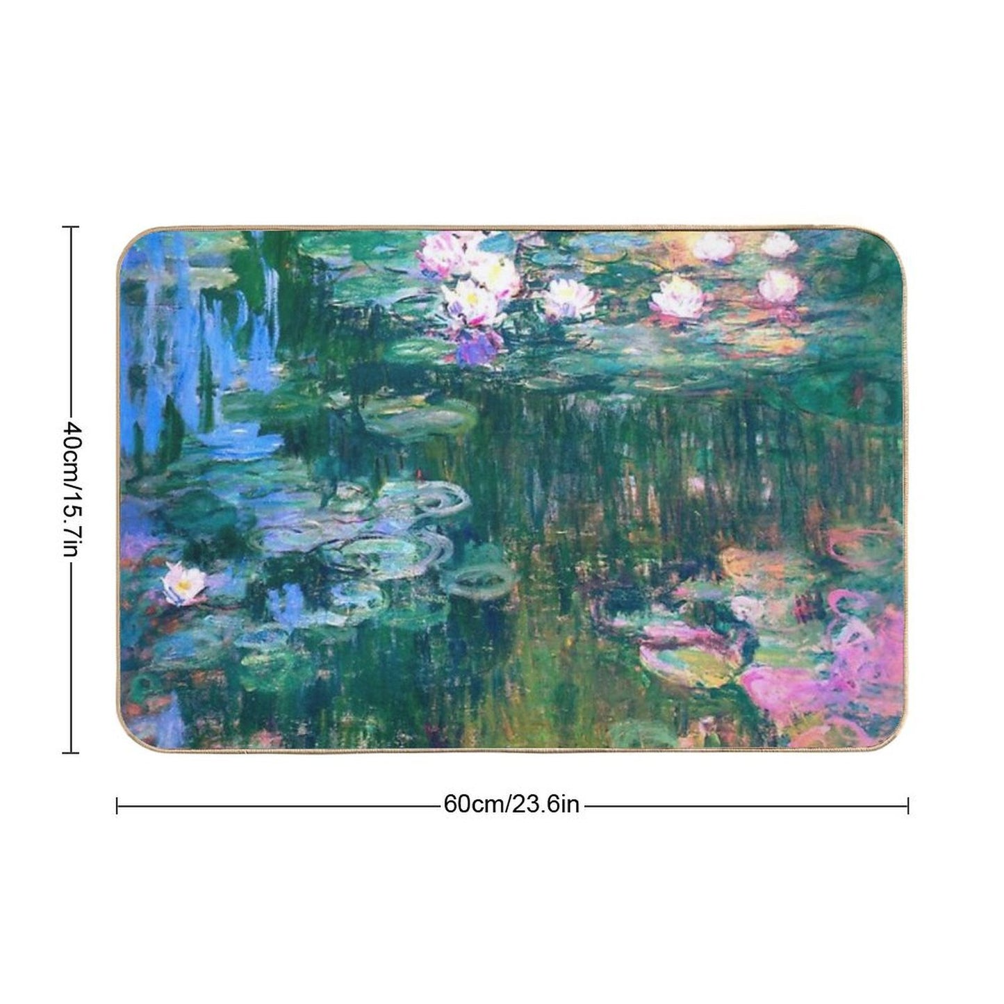 Water Lilies Monet  Fade-Resistant Bath Mat