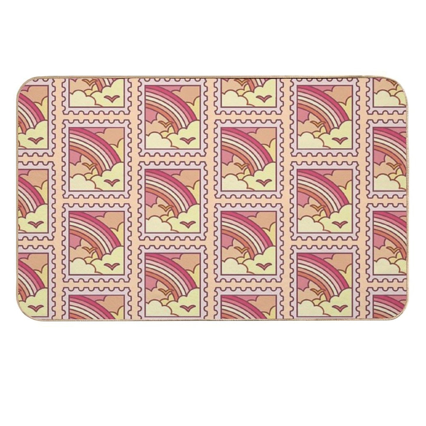Lesbian Pride Stamp  Repositionable Bath Mat