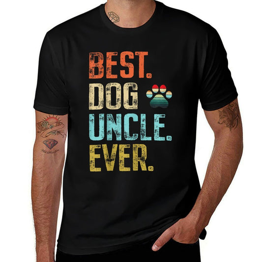 Mens Best Dog Uncle Ever Vintage Dog Lover  Easy-care T-Shirt