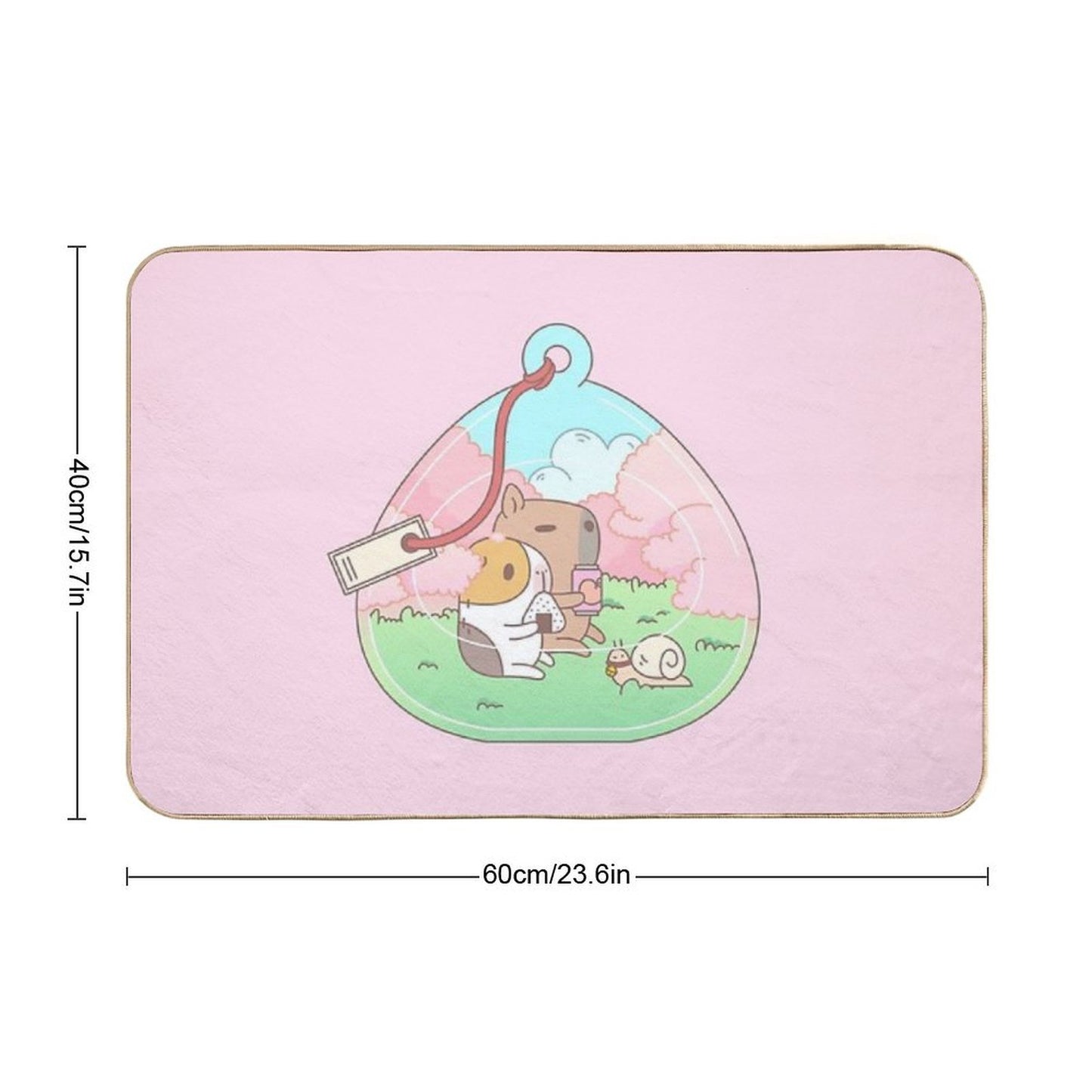 Bubu The Guinea Pig, Cherry Blossom Terrarium  Odorless Bath Mat