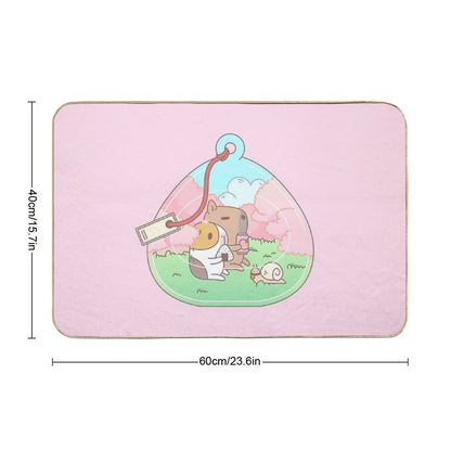 Bubu The Guinea Pig, Cherry Blossom Terrarium  Odorless Bath Mat