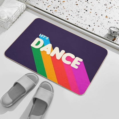 Rainbow Dance Typography  Eco-Friendly Bath Mat
