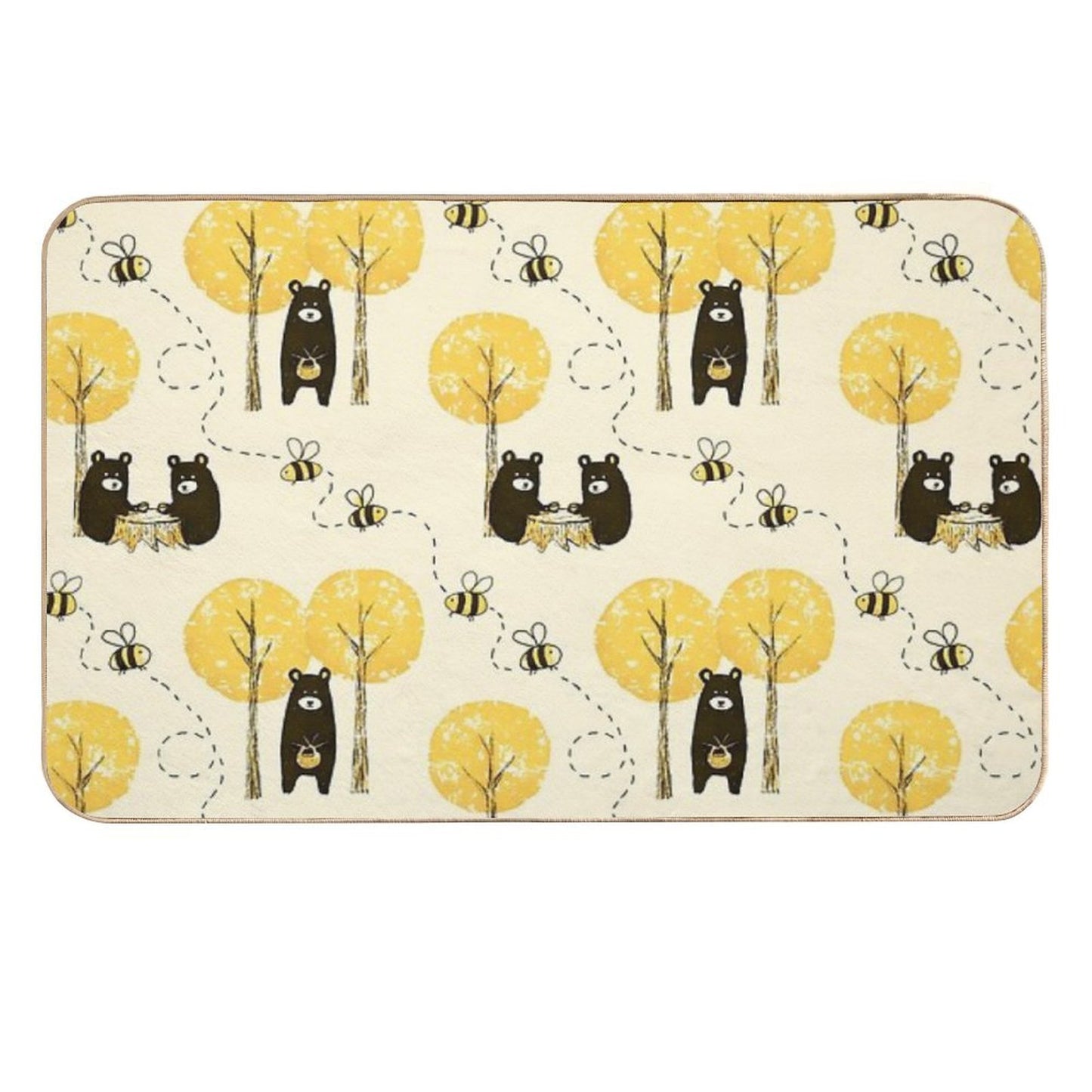 Bear Necessities Pattern Durable Bath Mat