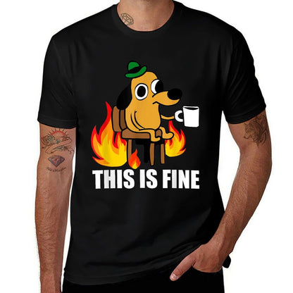 This Is Fine Dog Internet Meme Burning San Francisco  Relaxed-fit T-Shirt