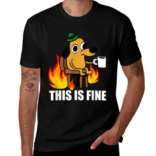 This Is Fine Dog Internet Meme Burning San Francisco  Relaxed-fit T-Shirt