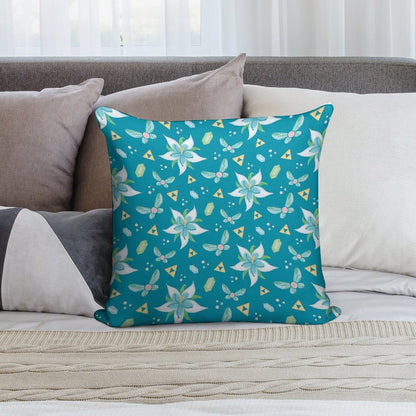 Silent Princess Pattern Blue V.2 Soft Luxury Feel Throw Pillow