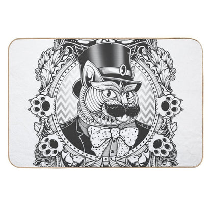 Hipster Mustache Cat  Eco-Friendly Bath Mat