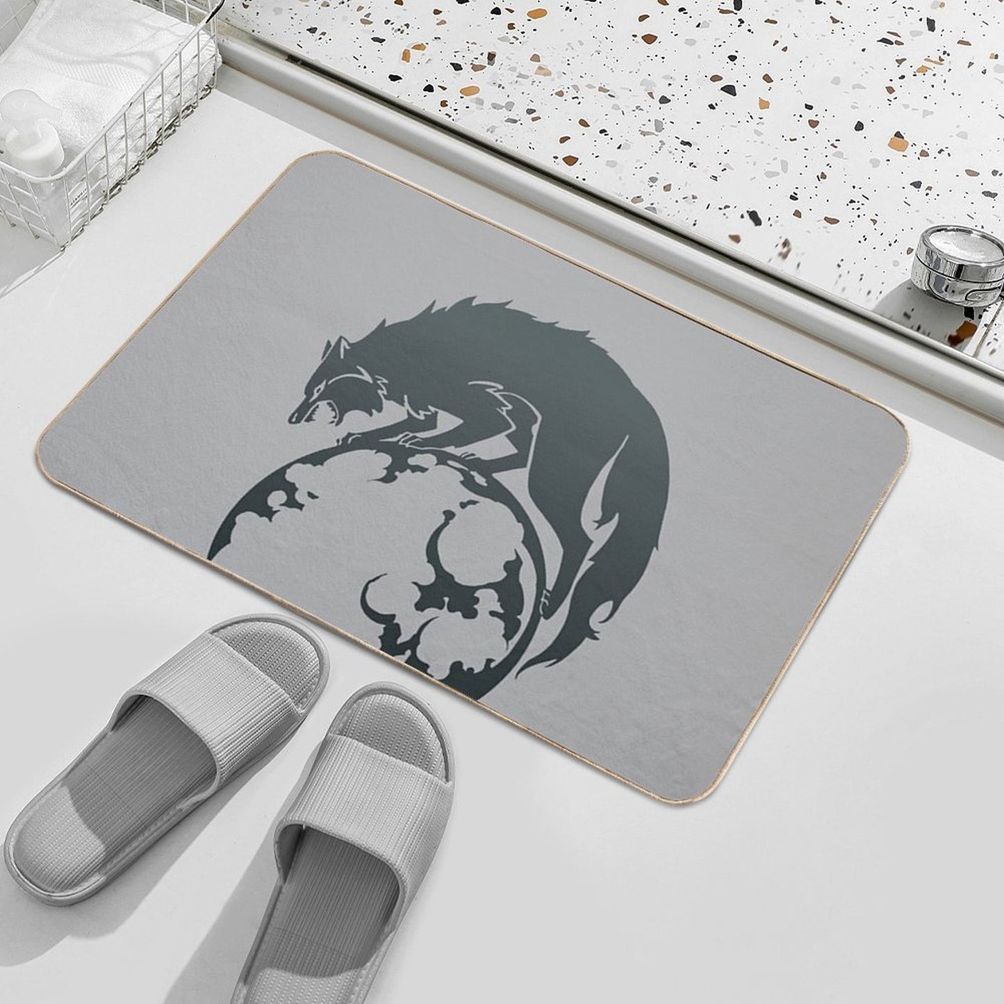 Fire Emblem™ Three Houses - Ashen Wolves Emblem [Colored]  Long-Lasting Bath Mat