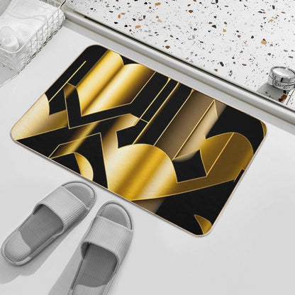 Black & Gold Gatsby Art Deco Inspired Patterns  Toxin-Free Bath Mat
