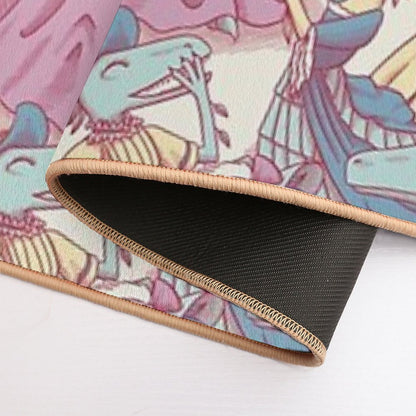 Victorian Velociraptor Fashion Plates Durable Bath Mat