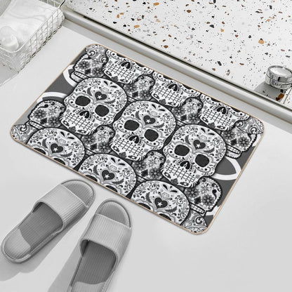 Sugar Skulls  Fade-Resistant Bath Mat