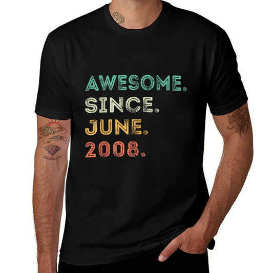 17 Years Old Awesome Since June 2008 17th Birthday  Affordable Price T-Shirt