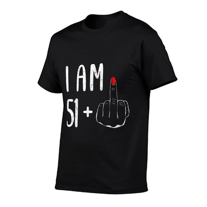 Womens I Am 51 Plus 1 Middle Finger For A 52nd Birthday  Trendy Pattern T-Shirt