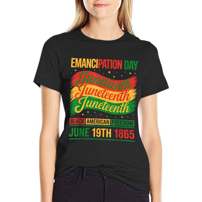 Black American Freedom 1865 Men Women Juneteenth  Easy-care T-Shirt
