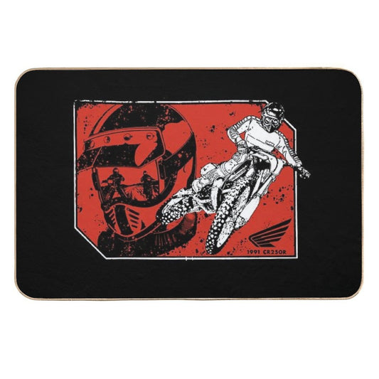 Vintage 90's Honda CR250 Dirtbike Motocross  Repositionable Bath Mat