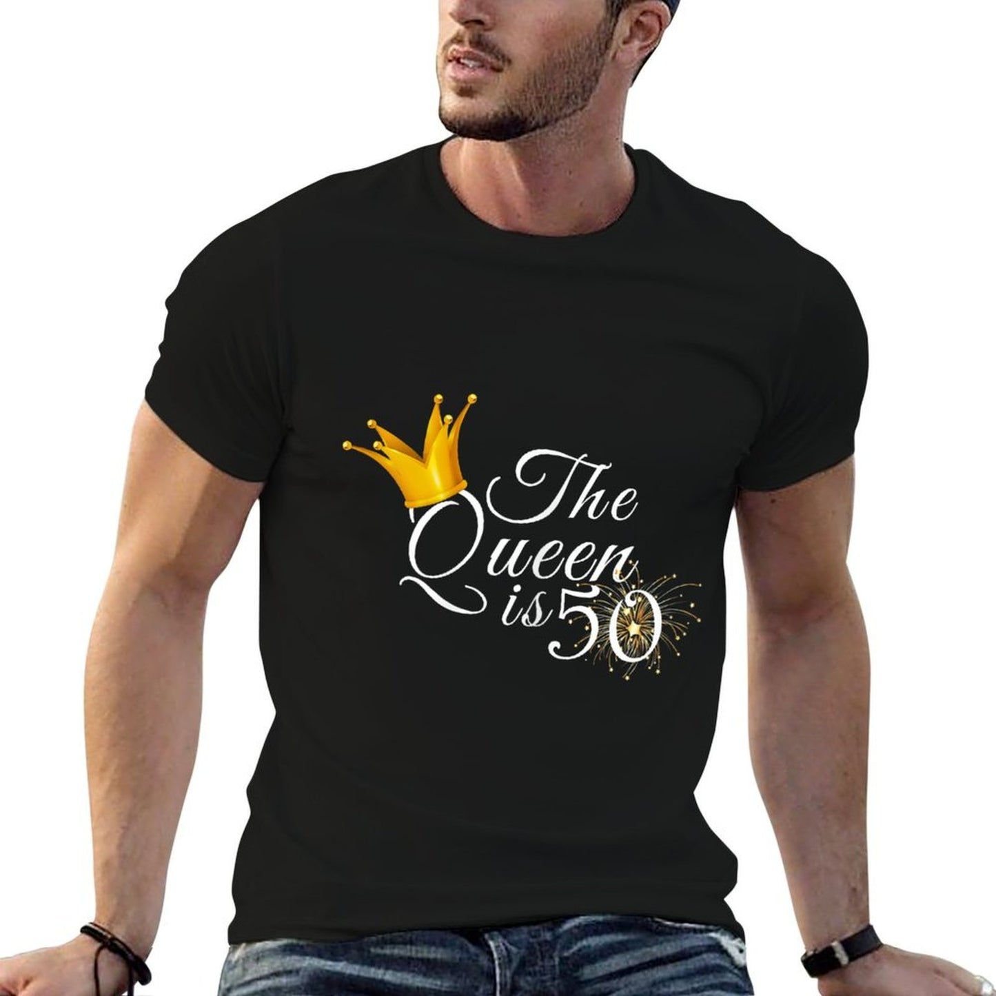 Womens 50th Birthday Gifts Ideas For Her The Queen Is 50 Fabulous  Oversized Silhouette T-Shirt