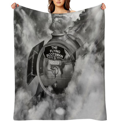 The Flying Scotsman 60103, in A Cloud of Steam And Smoke Premium Throw Blanket