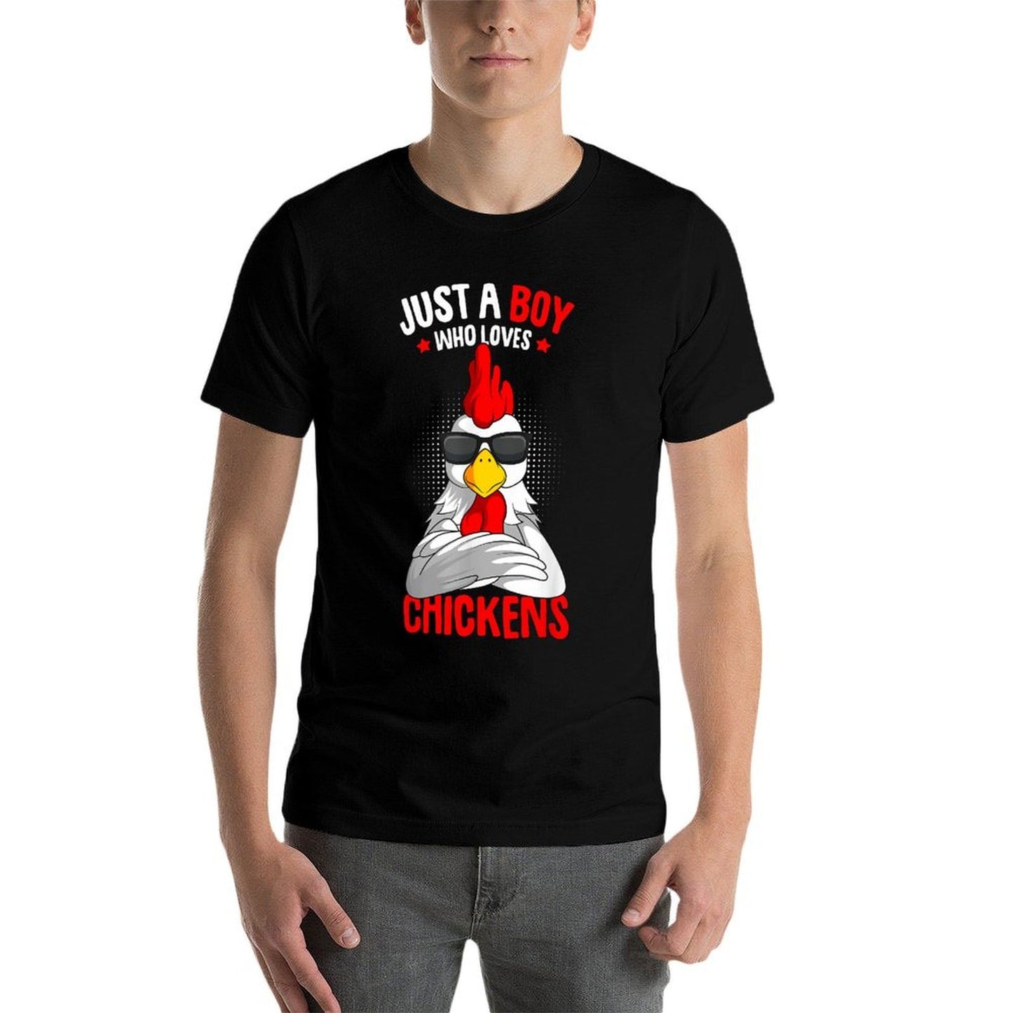 Just A Boy Who Loves Chickens  Vintage-inspired T-Shirt