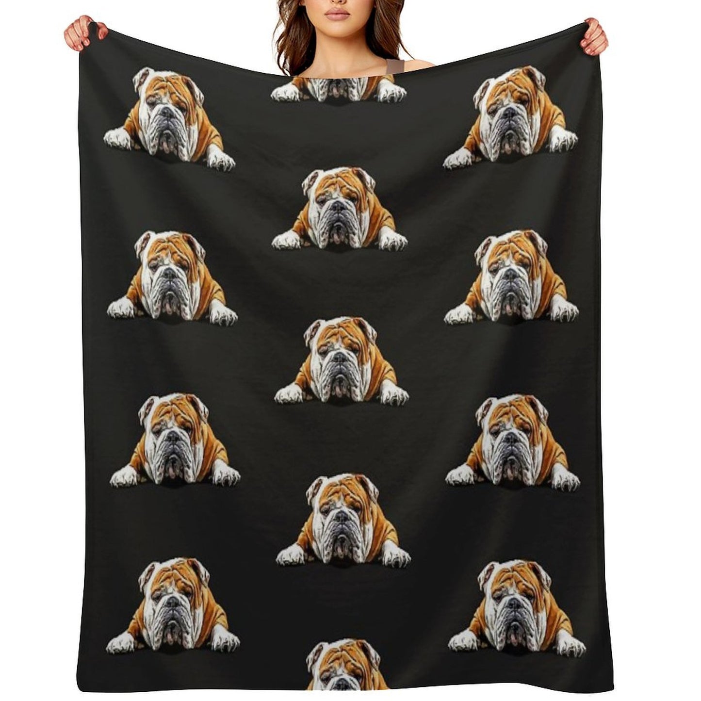 Bulldog Chill Pose - English Bulldog All-season Throw Blanket