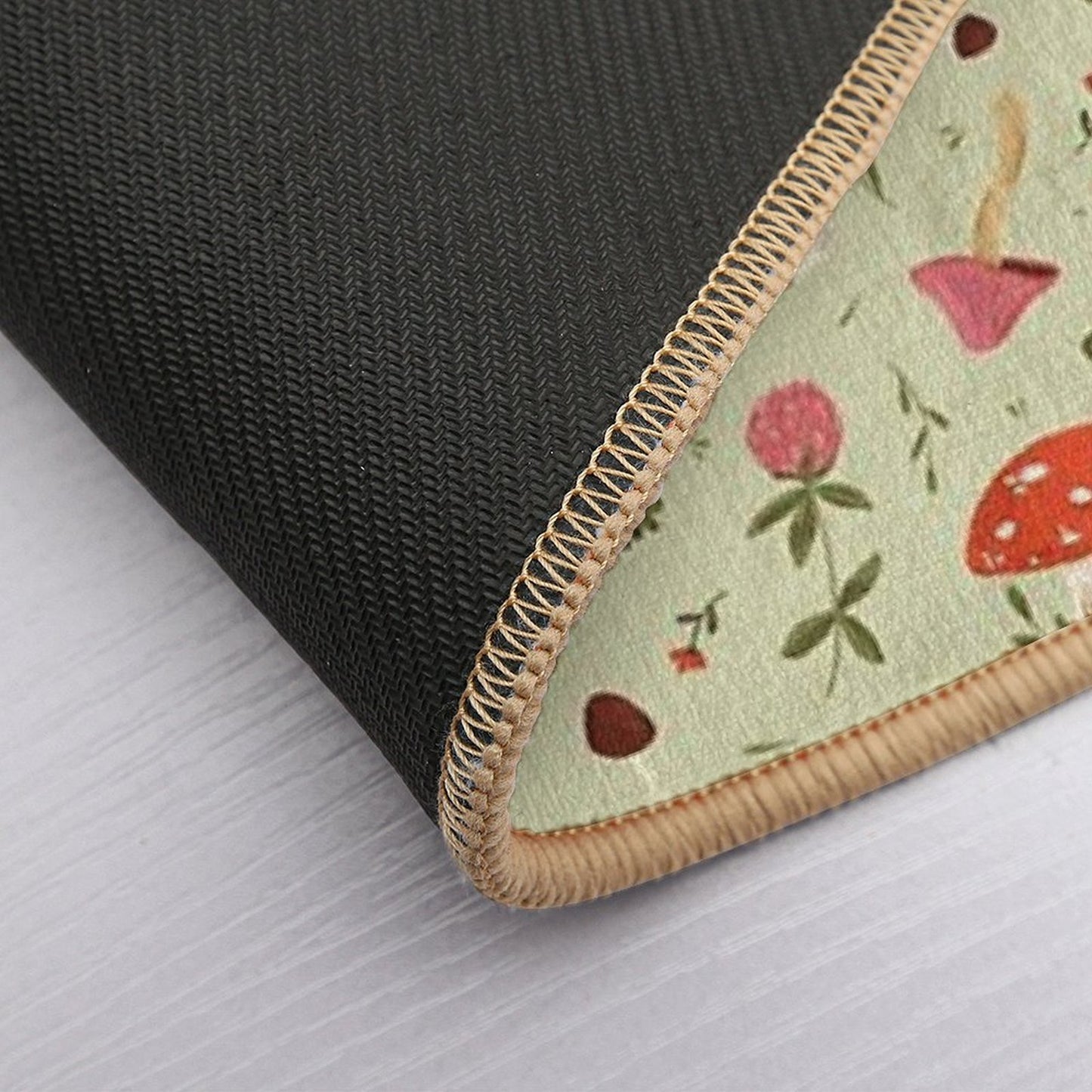 Mushrooms And Wildflowers  Easy To Clean Bath Mat