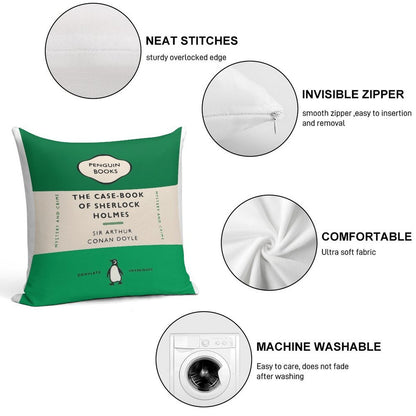 Penguin Book SH Design Soft Hidden Zipper Throw Pillow