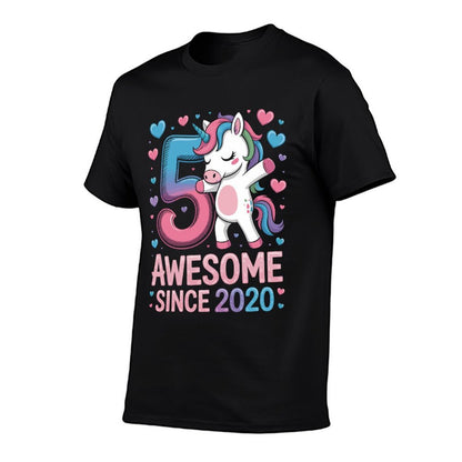 Awesome Since 2020 Dabbing Unicorn 5th Birthday Party  Affordable Price T-Shirt