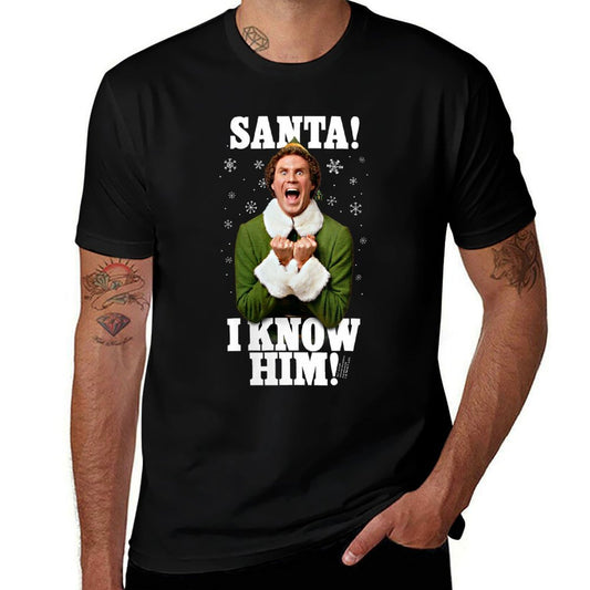 Womens Elf Santa! I Know Him! Buddy Funny Christmas  Slim-fit Cut T-Shirt