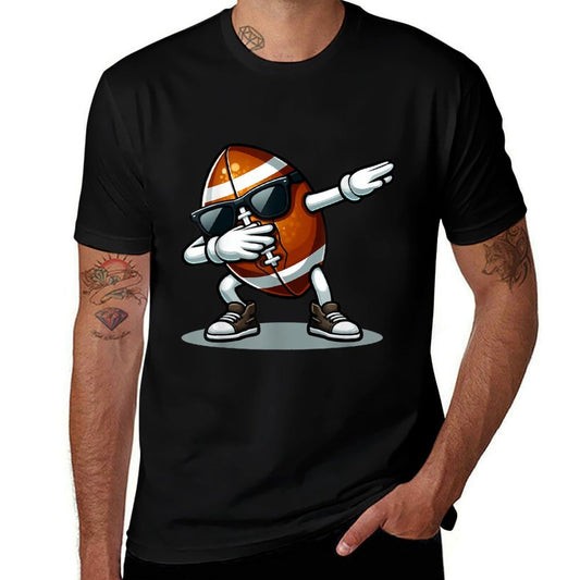 Dabbing Football Vintage Retro Apparel Unisex-Kids Black Small Football  Polyester Blend T-Shirt