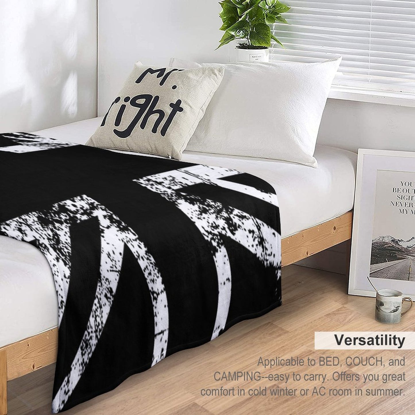 United Kingdom Black Flag Anti-pilling Throw Blanket