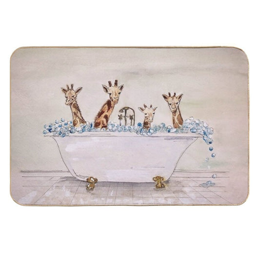 Giraffes in A Tub  Anti-Trip Bath Mat