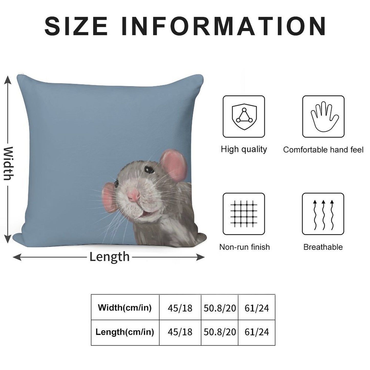 The Peeking Rat Soft Gift Ready Throw Pillow