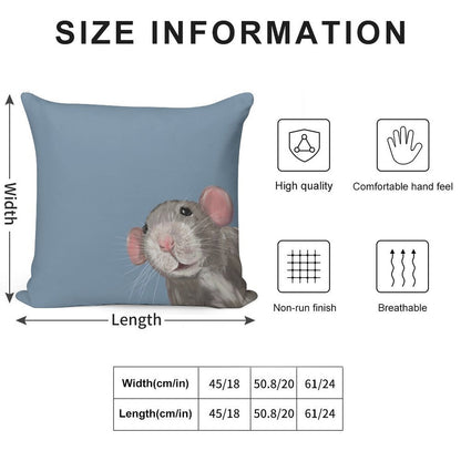 The Peeking Rat Soft Gift Ready Throw Pillow