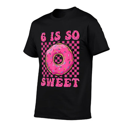 6 Is So Sweet 6th Birthday Matching Groovy Pink Donut Party  Breathable T-Shirt