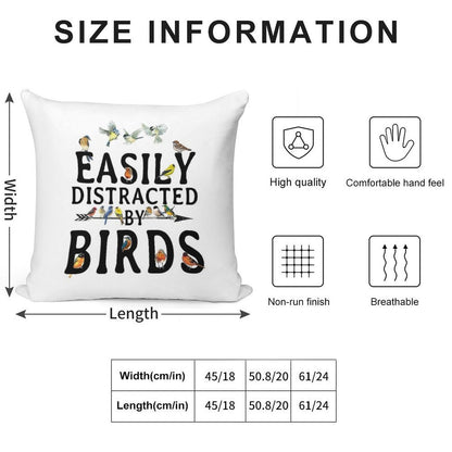 Easily Distracted by Birds Soft Bedroom Essential Throw Pillow