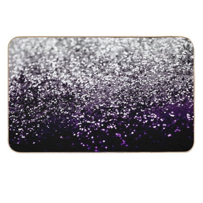 Dark Night Purple Black Silver Glam #1 (Photo of Glitter Only - Not Reflective)  Eco-Friendly Bath Mat