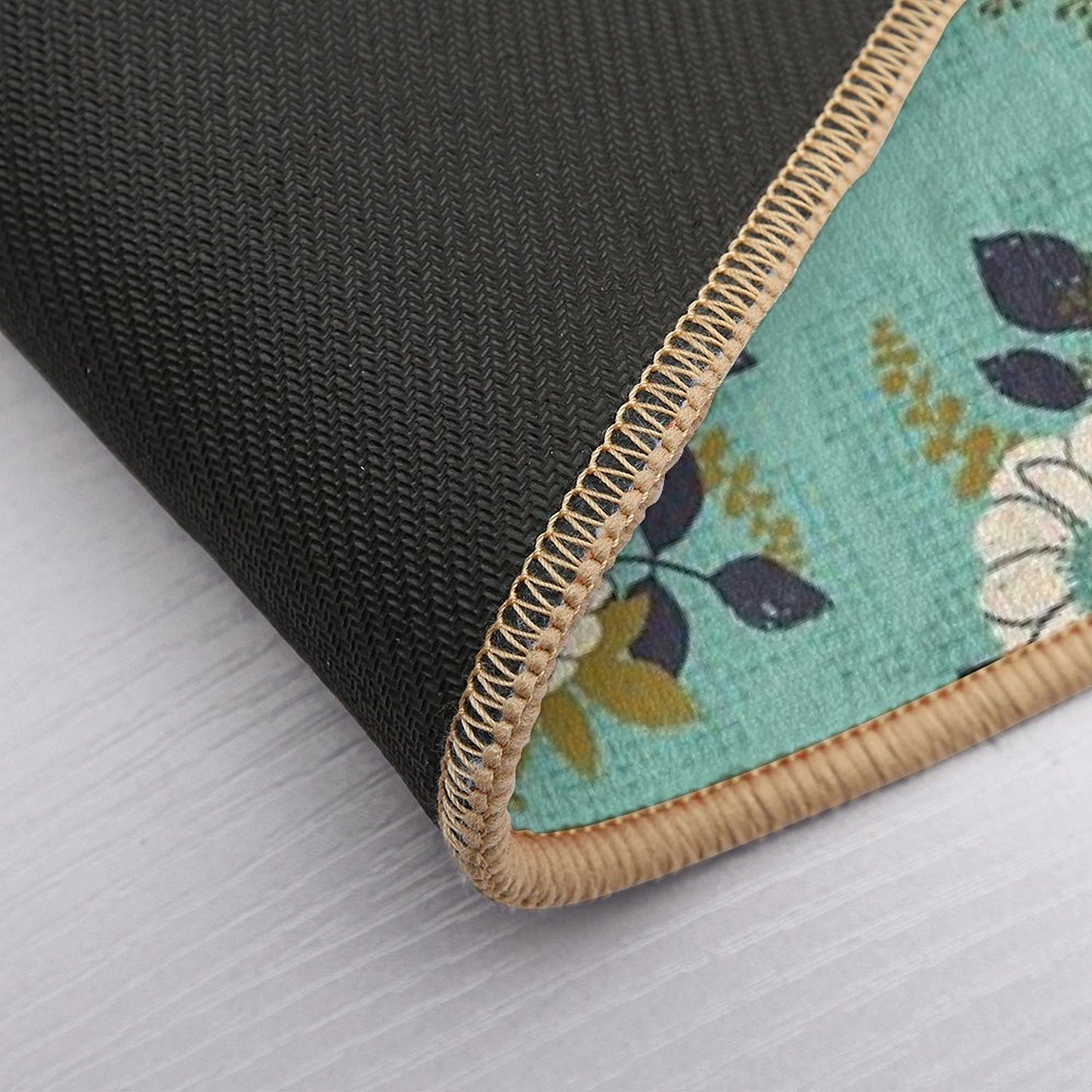 Floral Bouquet ~ on Turquoise  Rapid-Drying Bath Mat