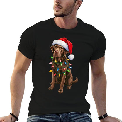 Christmas Chocolate Lab Labrador Retriever Men Women Kids  Trendy Pattern T-Shirt